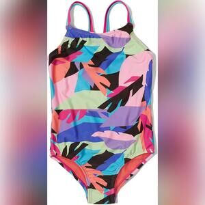 NWT Speedo Girl's Swimsuit One Piece Thin Straps Vibe Collection, 12